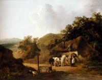 George Morland - Taking Refreshments Outside A Village Inn